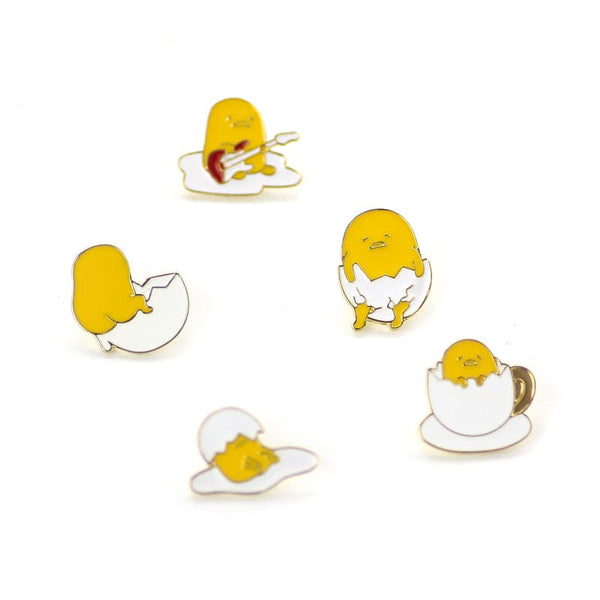 Kawaii happy egg yolk enamel pins brooch lapel