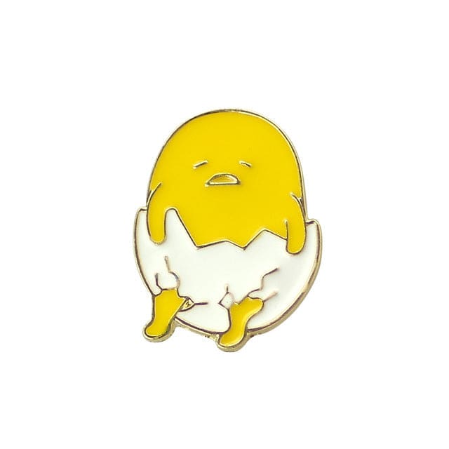 Kawaii happy egg yolk enamel pins brooch lapel