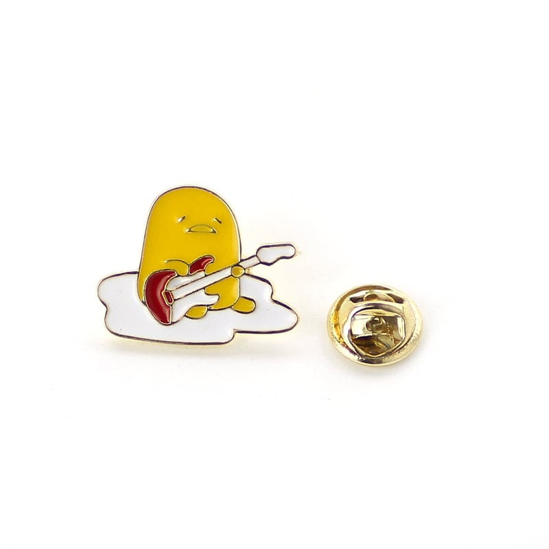 Kawaii happy egg yolk enamel pins brooch lapel