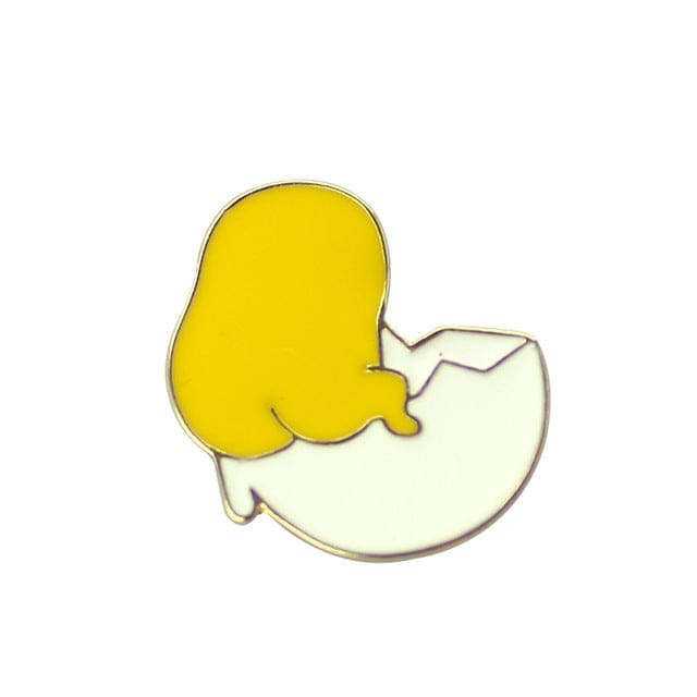 Kawaii happy egg yolk enamel pins brooch lapel