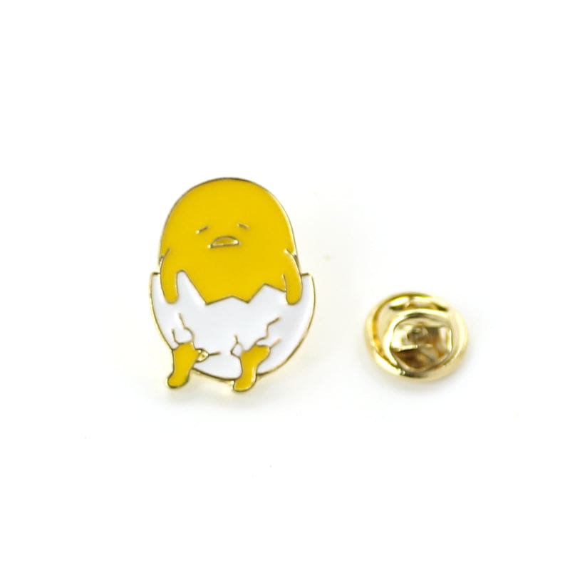 Kawaii happy egg yolk enamel pins brooch lapel