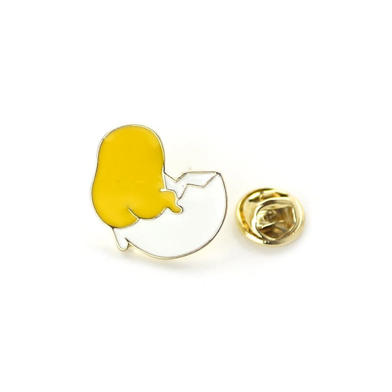 Kawaii happy egg yolk enamel pins brooch lapel