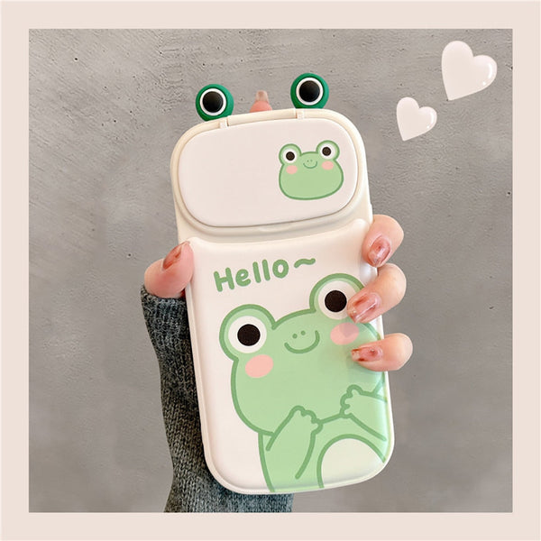 Hello frog iphone case with mirror - frog - kawaii - babe - mirror - phone case