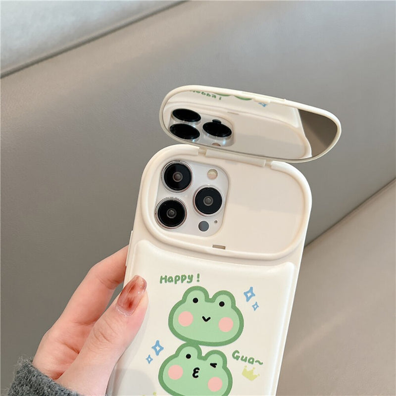 Hello frog iphone case with mirror - frog - kawaii - babe - mirror - phone case