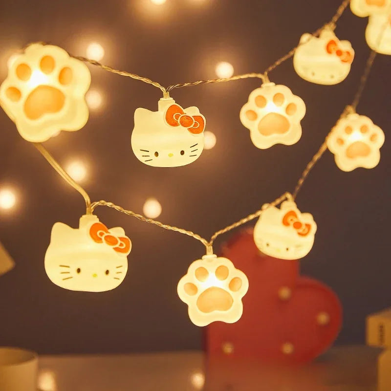 Holiday kitten string lights - christmas lights - hello kitty - holiday