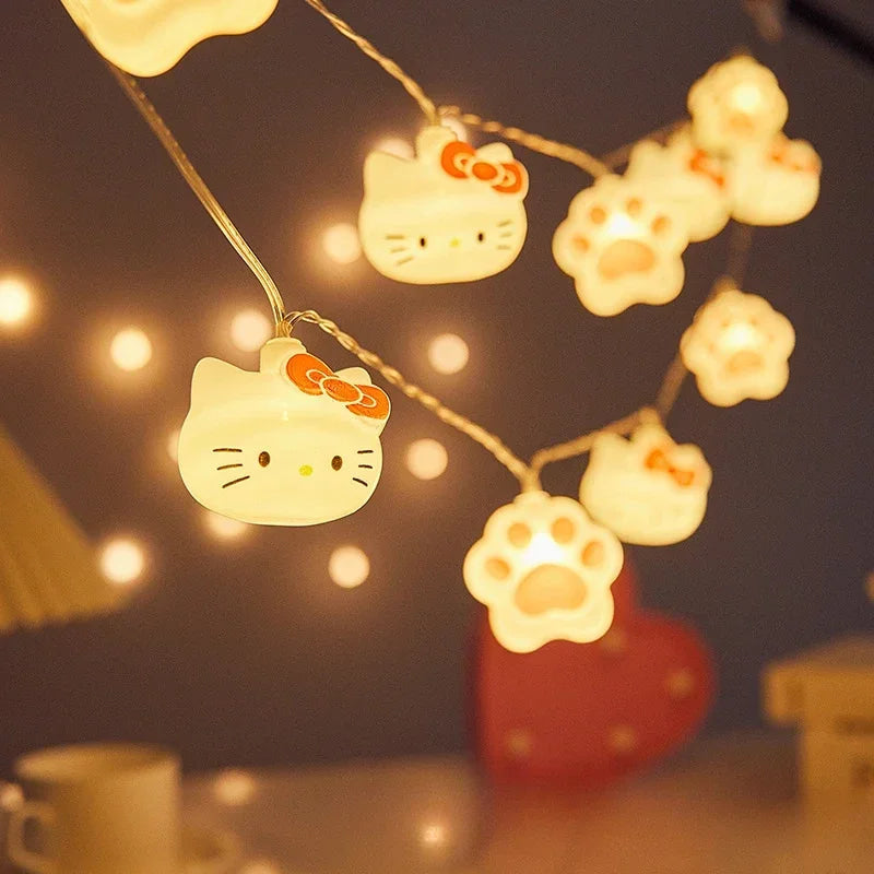 Holiday kitten string lights - christmas lights - hello kitty - holiday