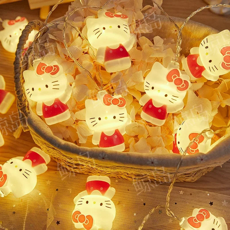 Holiday kitten string lights - christmas lights - hello kitty - holiday