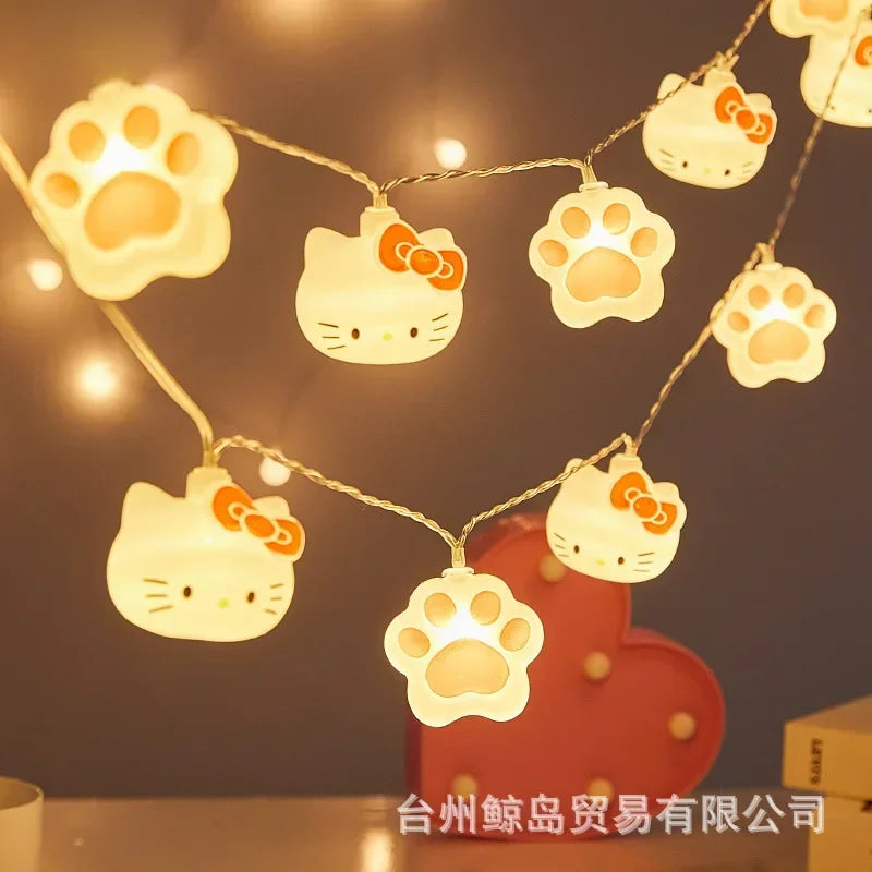 Holiday kitten string lights - christmas lights - hello kitty - holiday