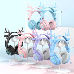 Interchangeable deer antler & neko headset - antlers - cat ear headset - ears -