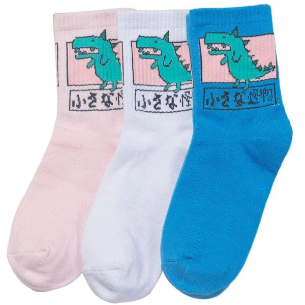 Japanese dino socks - ankle socks - cotton - dino - dinosaurs - green dinosaur