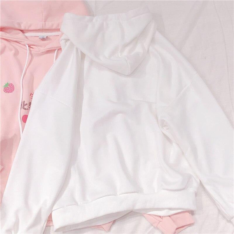 Kawaii japanese strawberry hoodie harajuku japan sweater