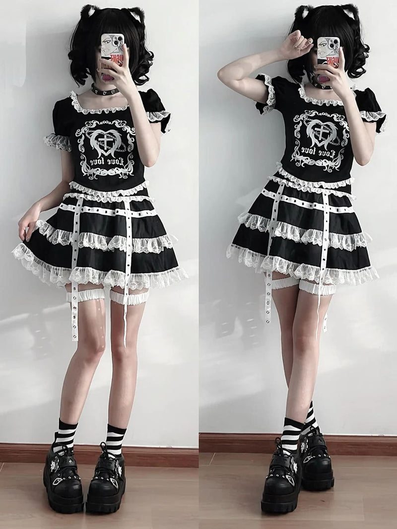 Kawaii the joke’s on you gothic joker platform lace up shoes