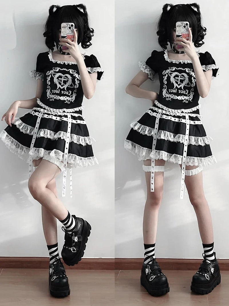 Kawaii the joke’s on you gothic joker platform lace up shoes