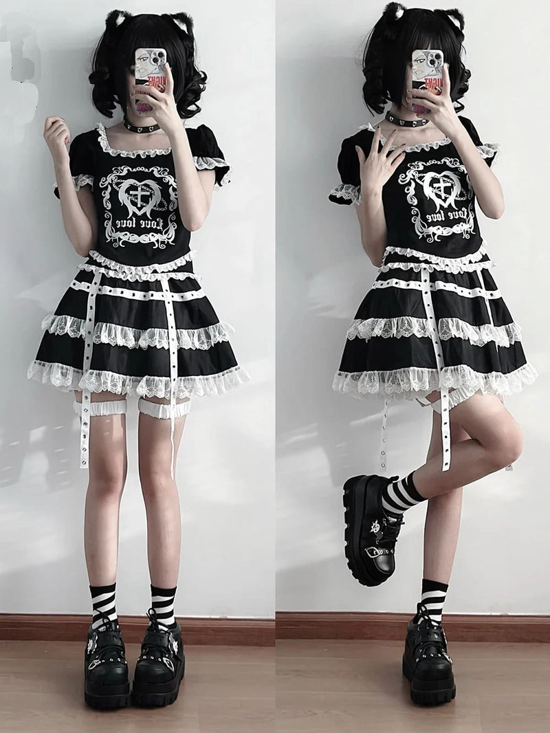 Kawaii the joke’s on you gothic joker platform lace up shoes