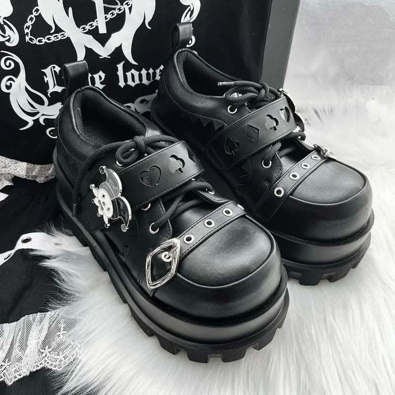 Kawaii the joke’s on you gothic joker platform lace up shoes