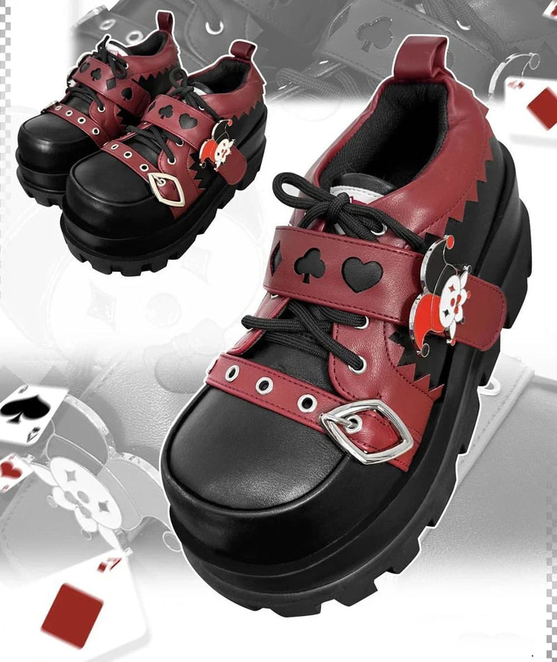 Kawaii the joke’s on you gothic joker platform lace up shoes