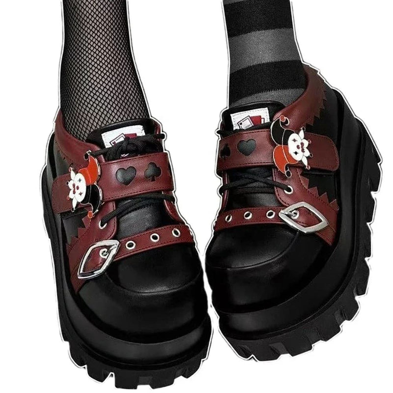 Kawaii the joke’s on you gothic joker platform lace up shoes