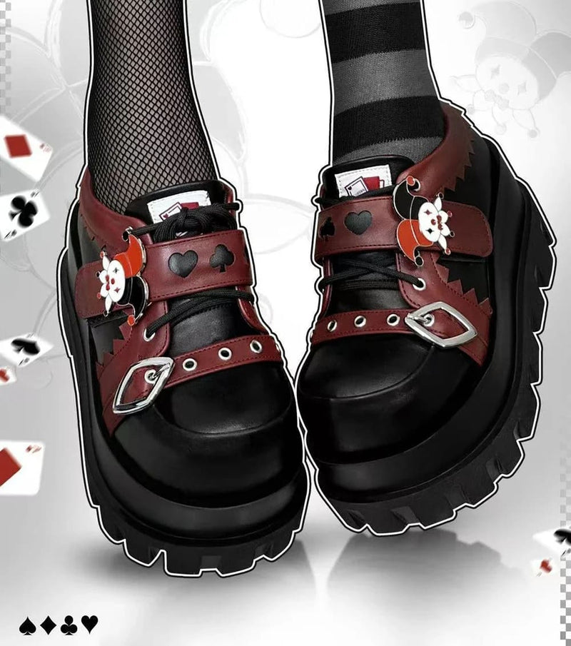 Kawaii the joke’s on you gothic joker platform lace up shoes