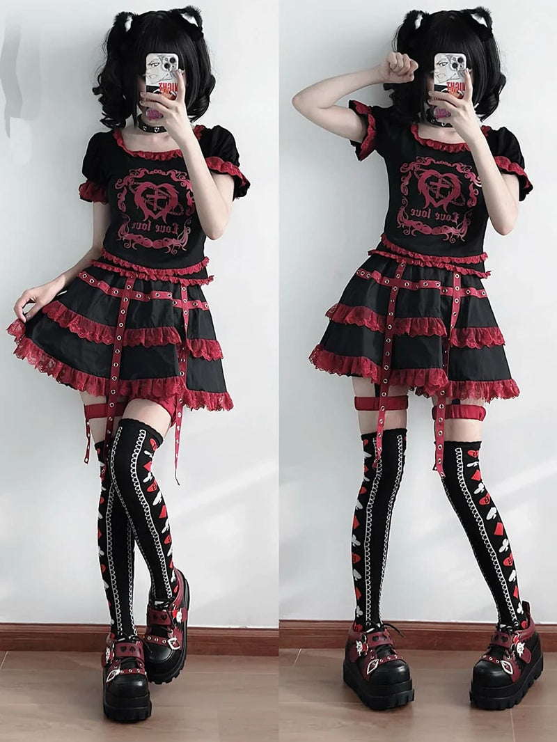 Kawaii the joke’s on you gothic joker platform lace up shoes