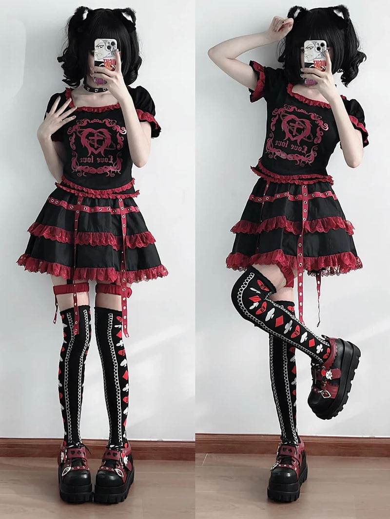 Kawaii the joke’s on you gothic joker platform lace up shoes