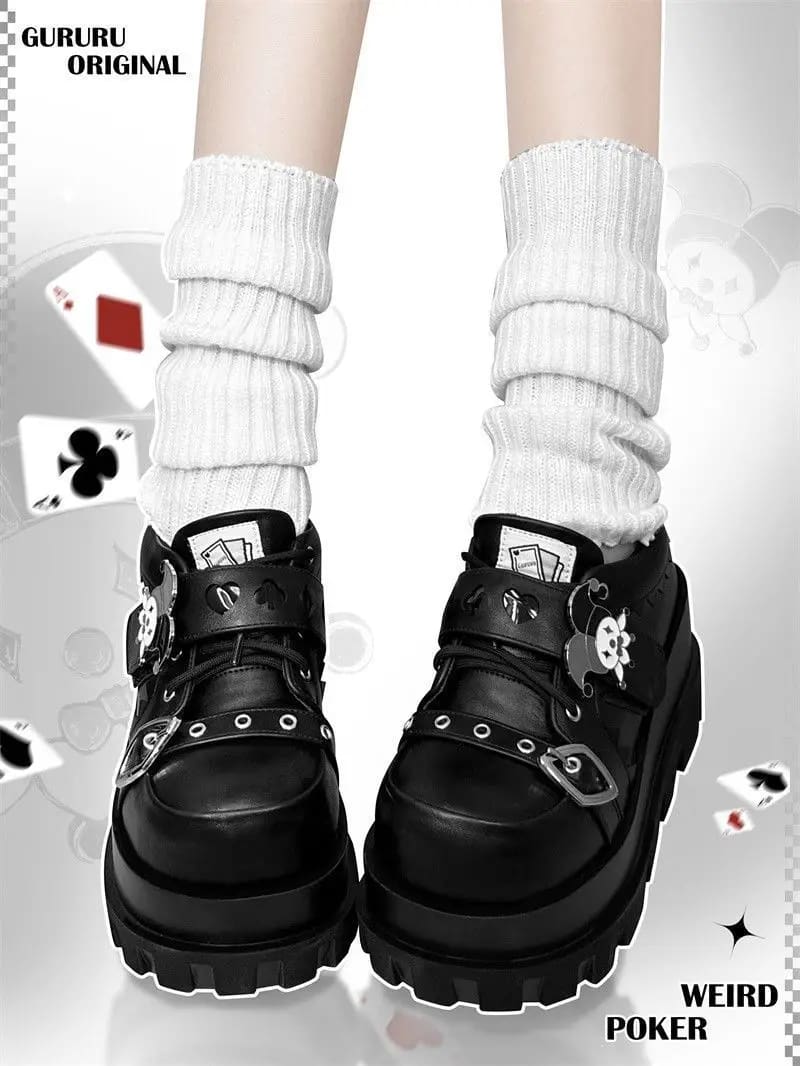 Kawaii the joke’s on you gothic joker platform lace up shoes