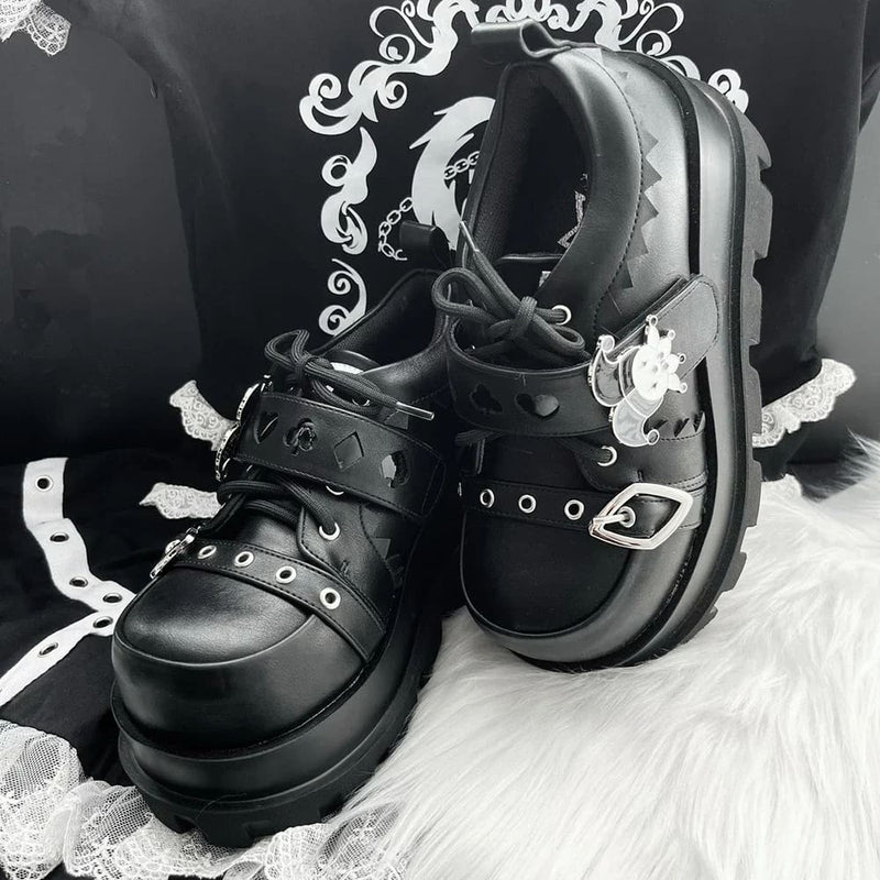 Kawaii the joke’s on you gothic joker platform lace up shoes