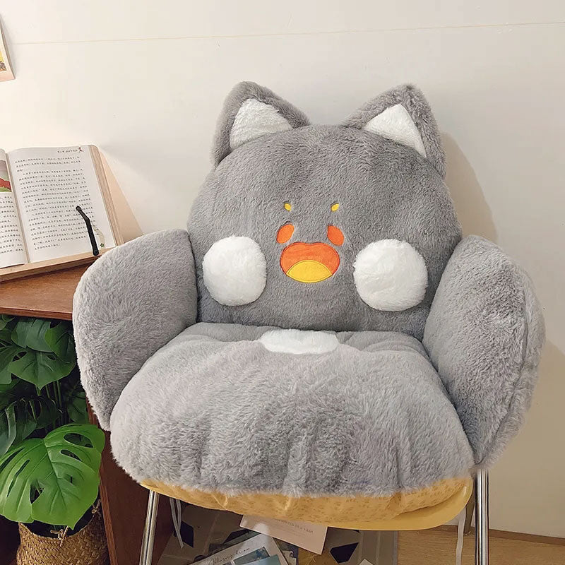 Jumbo fluffy cat seat cushion - cat - cats - cushions - kawaii - babe