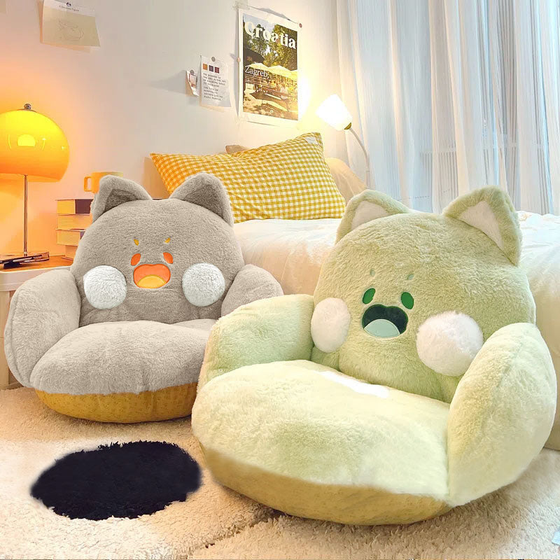 Jumbo fluffy cat seat cushion - cat - cats - cushions - kawaii - babe