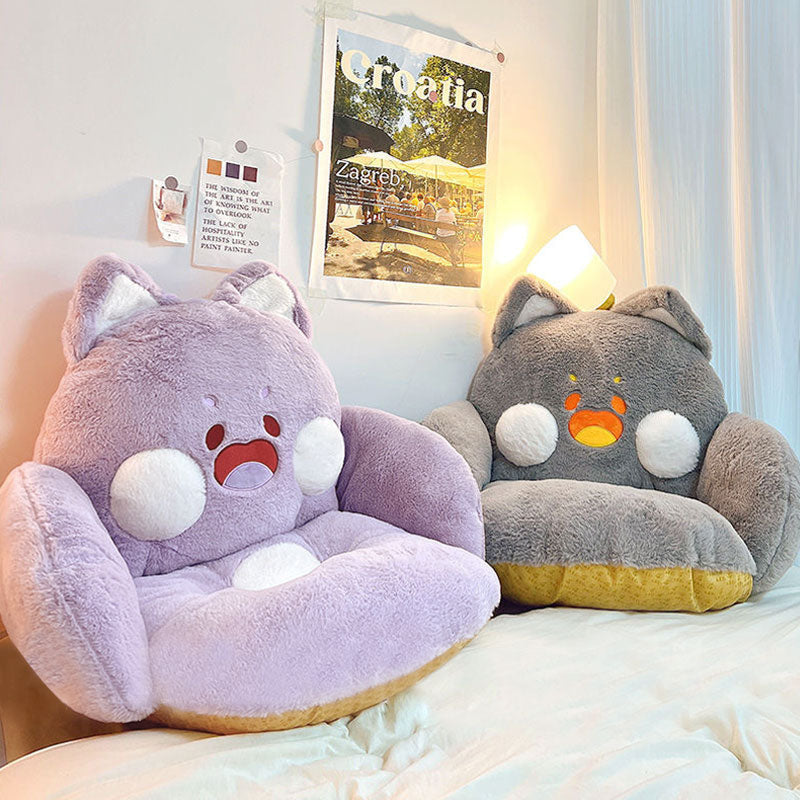 Jumbo fluffy cat seat cushion - cat - cats - cushions - kawaii - babe