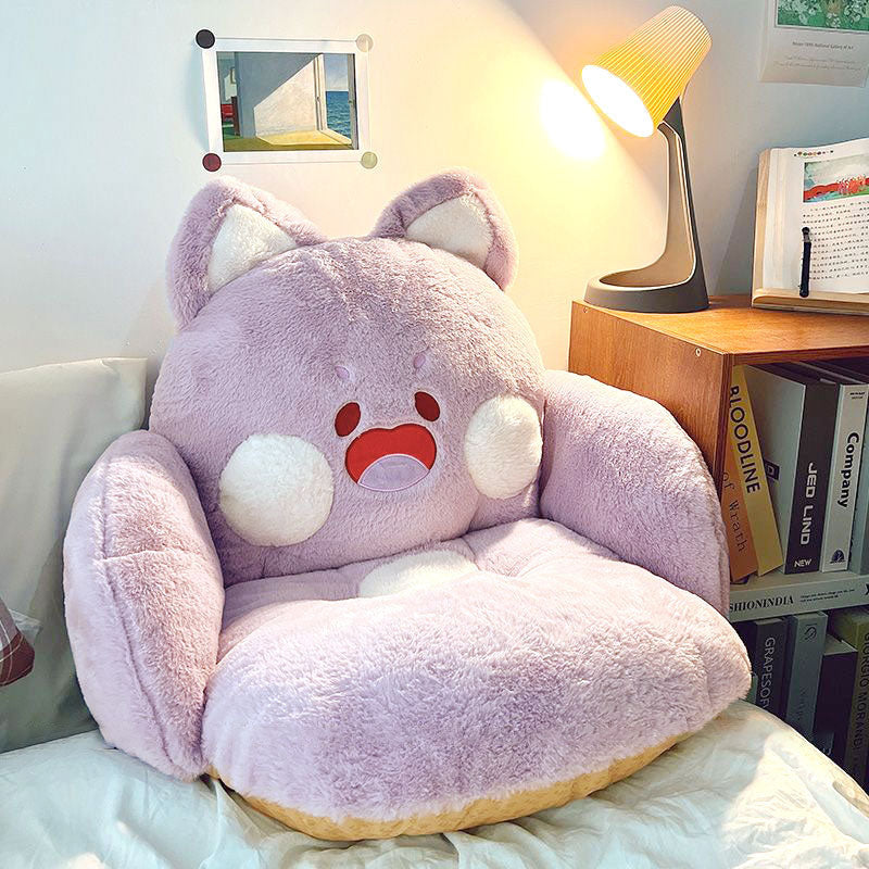 Jumbo fluffy cat seat cushion - cat - cats - cushions - kawaii - babe