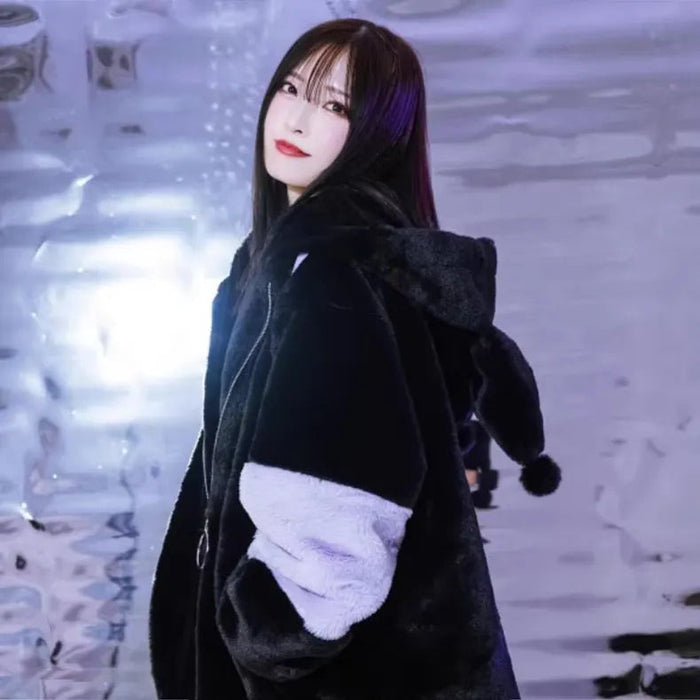 Jumbo Fluffy Purple Oversized Jacket with Tail and Ears | Kawaii Babe