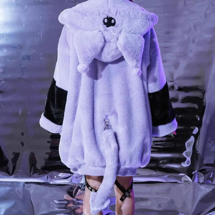 Jumbo Fluffy Purple Oversized Jacket with Tail and Ears | Kawaii Babe