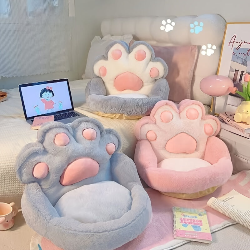 Kawaii jumbo paw print chair cushion pillow