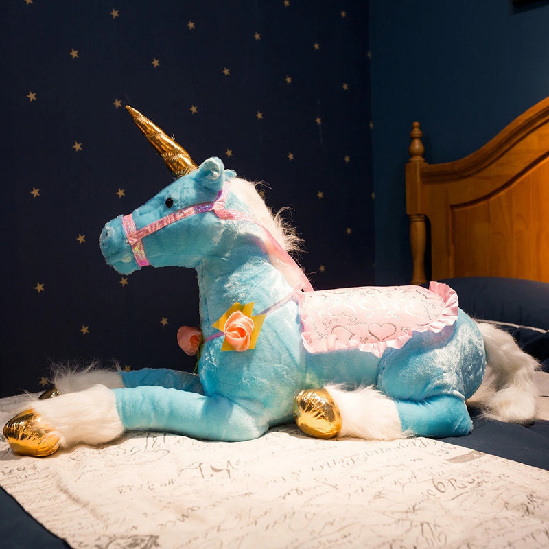 Jumbo Riding Unicorn (3 Colors) - golden horn, huge unicorn, jumbo, life size, magical unicorn Kawaii Babe