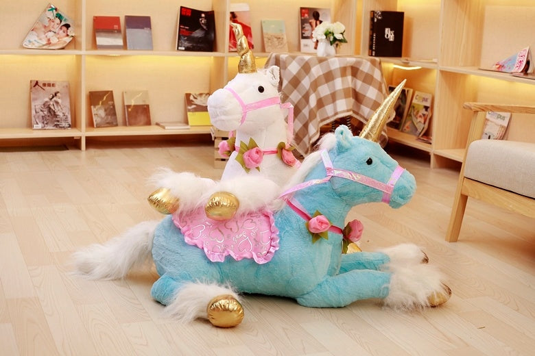 Jumbo Riding Unicorn (3 Colors) - golden horn, huge unicorn, jumbo, life size, magical unicorn Kawaii Babe