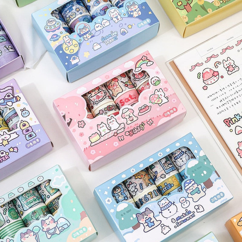 Kawaii animal washi tape set - stationary - stationery - sticker set - stickers - tape