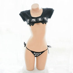 Kawaii anime japanese micro crop top lingerie set