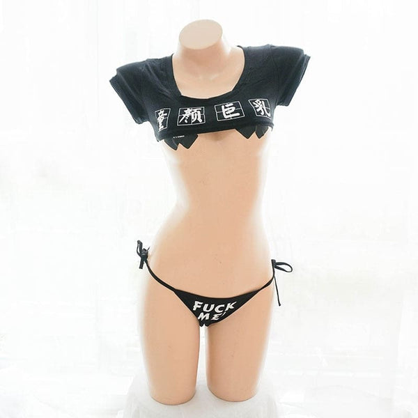 Kawaii Anime Japanese Micro Crop Top Lingerie Set Kawaii Babe Kawaii Anime Japanese Micro Crop Top Lingerie Set Kawaii Babe
