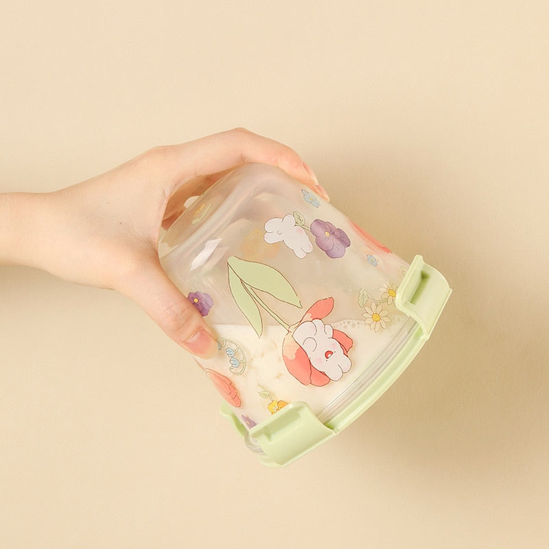 Kawaii bunny microwave glass bowl with lid - dish - dishes - dishware - glass