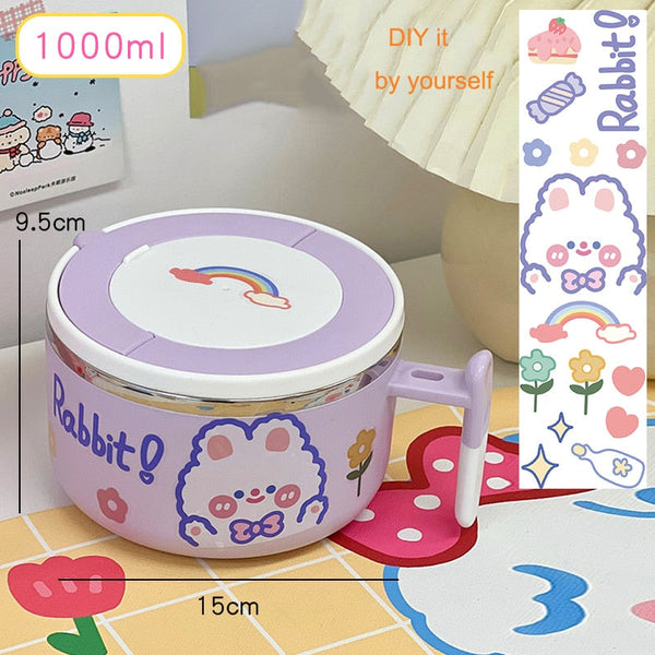 Kawaii bunny ramen bowl - bunny - cooking - cookware - dinnerware - kawaii