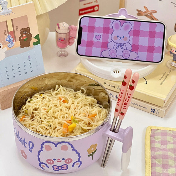 Kawaii bunny ramen bowl - bunny - cooking - cookware - dinnerware - kawaii