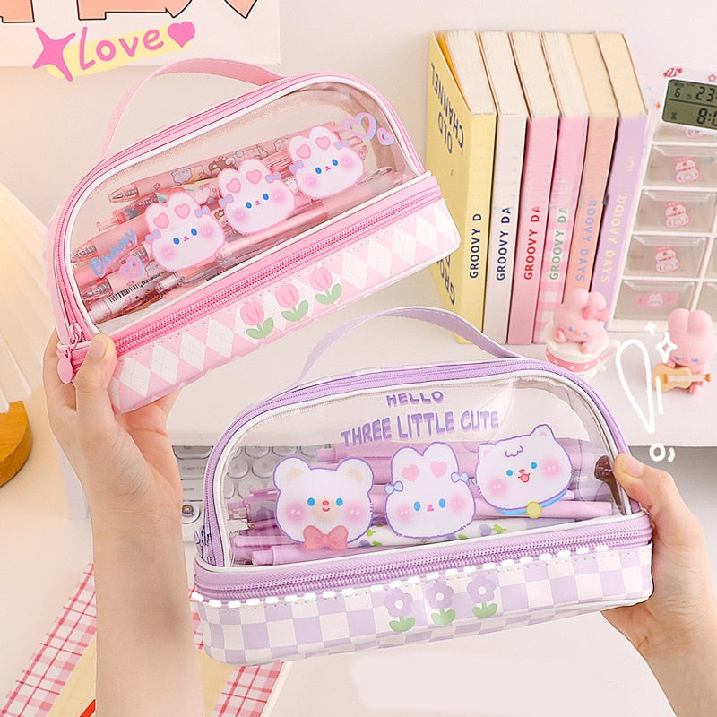 Kawaii bunny stationary & make-up bag - bags - fairy-kei - make-up bag - makeup