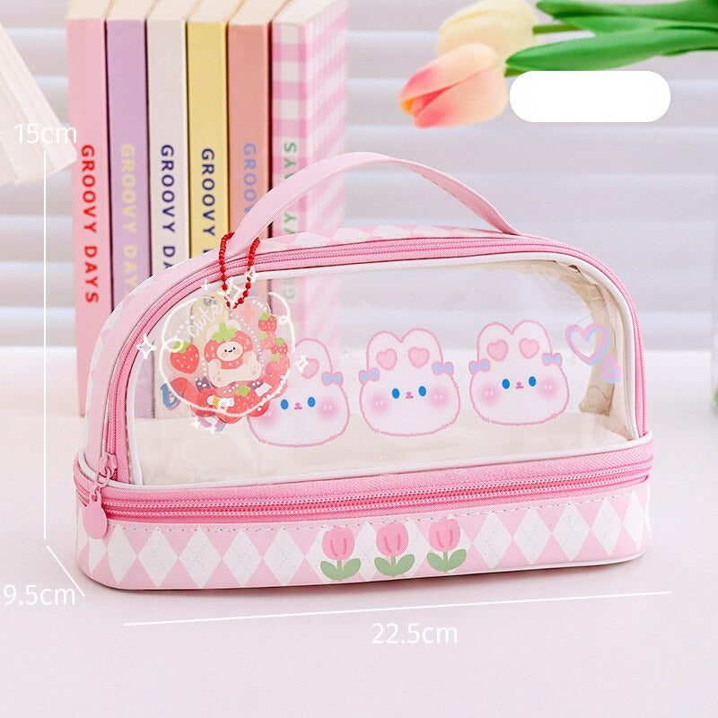 Kawaii bunny stationary & make-up bag - bags - fairy-kei - make-up bag - makeup