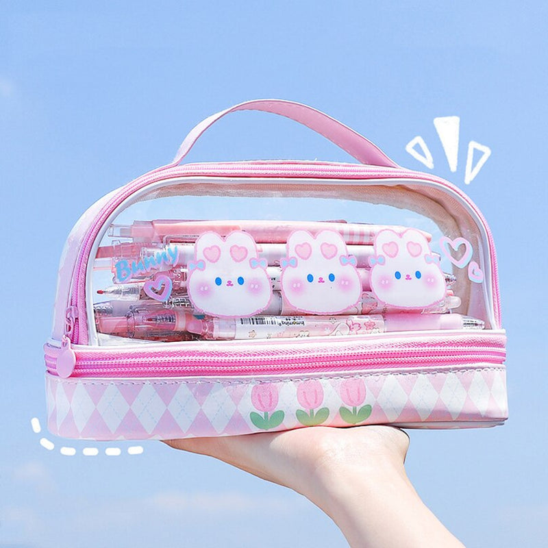 Kawaii bunny stationary & make-up bag - bags - fairy-kei - make-up bag - makeup