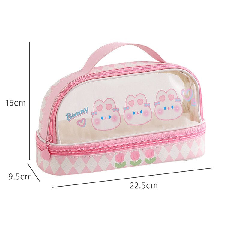 Kawaii bunny stationary & make-up bag - bags - fairy-kei - make-up bag - makeup