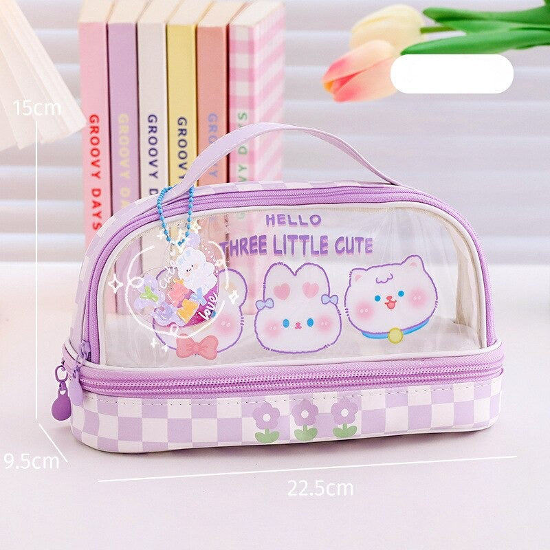 Kawaii bunny stationary & make-up bag - bags - fairy-kei - make-up bag - makeup