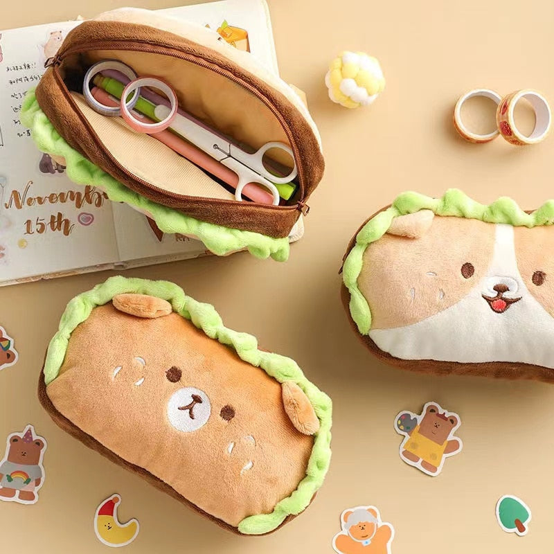 Kawaii burger dog pencil case - case - cheeseburger - dog - kawaii - pencil