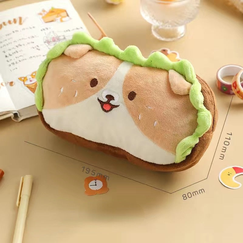 Kawaii burger dog pencil case - case - cheeseburger - dog - kawaii - pencil