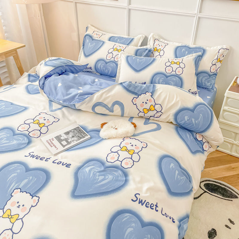 Bear Dinosaur Flower Hearts Kawaii Cartoon Bedding Sets Kawaii Babe