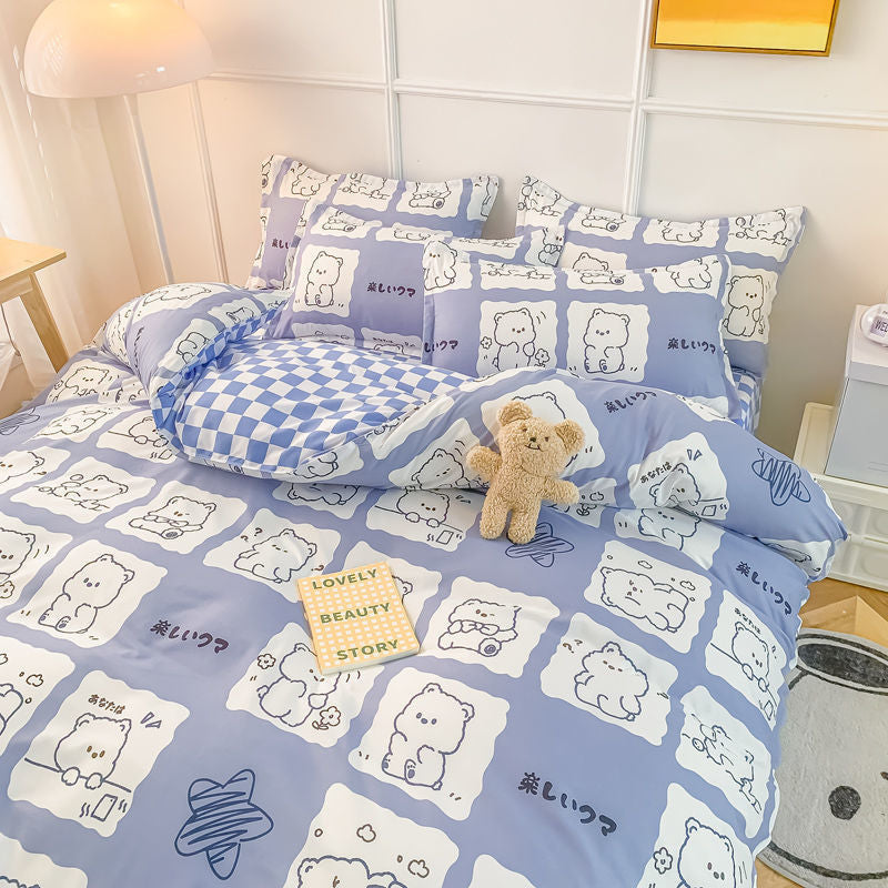 Kawaii cartoon bedding sets - bear - bedding - set - blanket - comforter